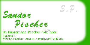 sandor pischer business card